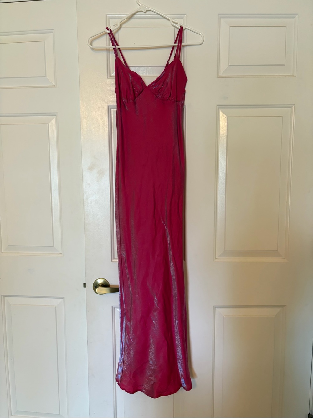 Iridescent Fuchsia Dress with Spaghetti Straps